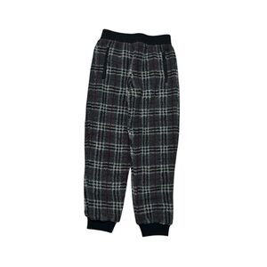 New Burberry Fleece Charcoal Check Pants Size Small